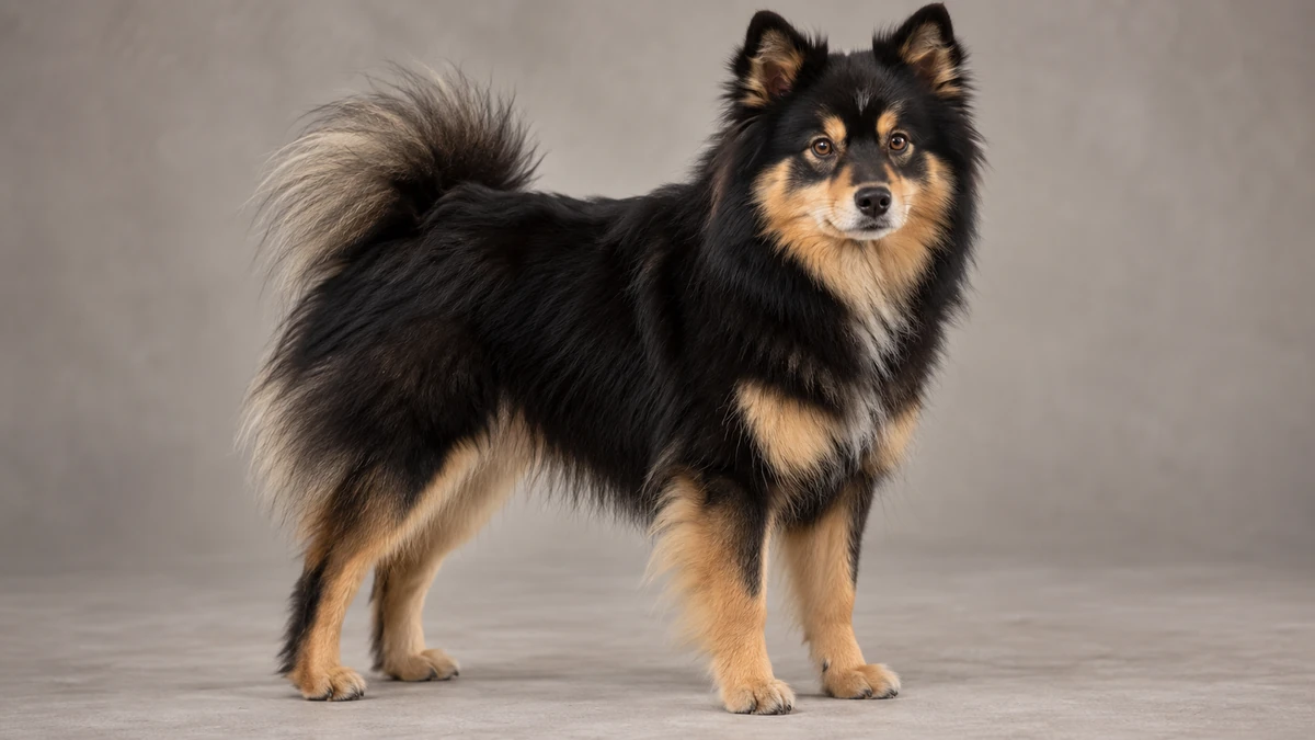 Rus Finosu köpek — siyah-tan renk