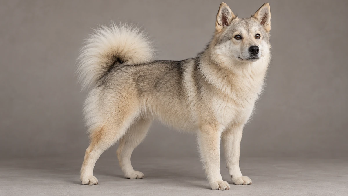 Rus Finosu köpek — krem-gri renk
