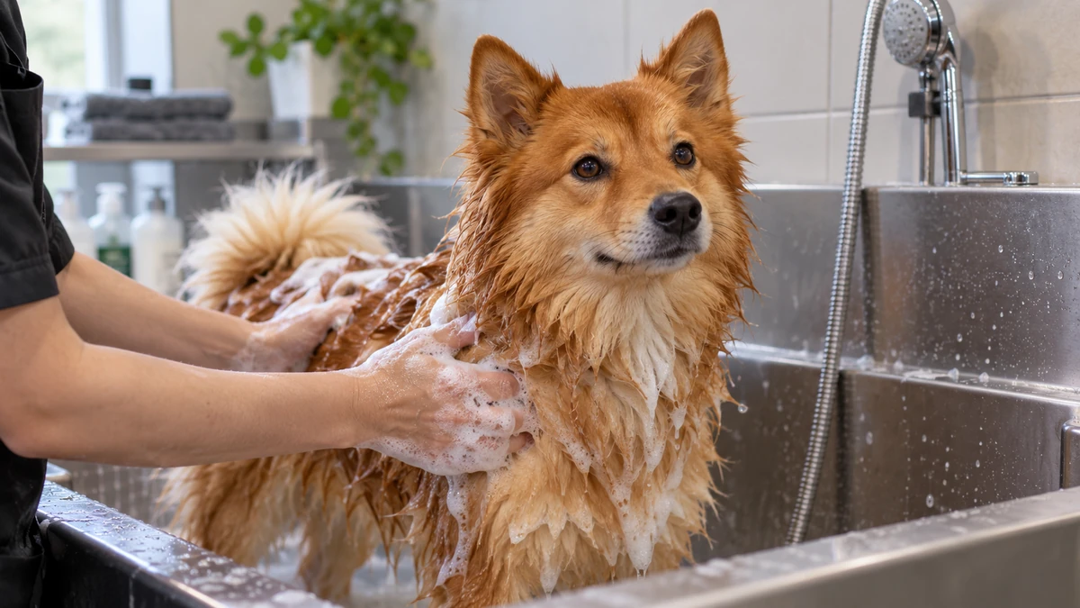 Rus Finosu köpek — banyo ve temizlik